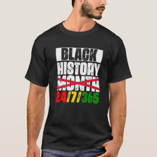 Camiseta História Negra 24 7 365 História Negra Mês 2022