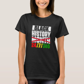 Camiseta História Negra 24 7 365 História Negra Mês 2022