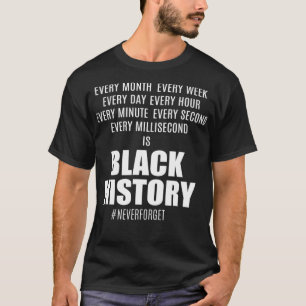 Camiseta História Negra A CADA MÊS SEMANA HORA SEGUNDO PR