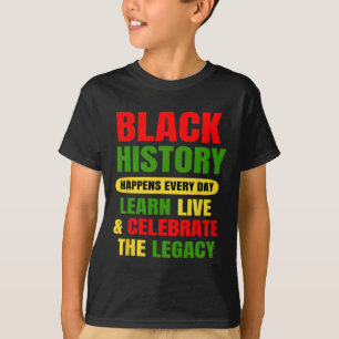 Camiseta História Negra Acontece Todos os Dias Mês da Histó
