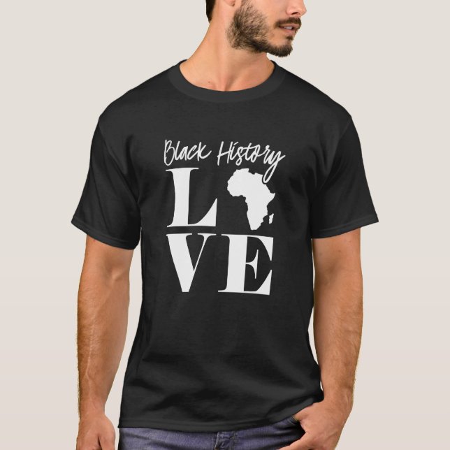 Camiseta História Negra Adora Vestir Homens Africanos Ameri (Frente)