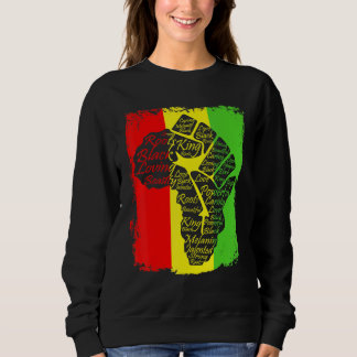 Camiseta História Negra África Power Fist Melanin Queen Kin