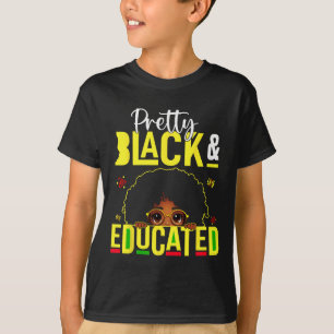 Camiseta História Negra Africana-Americana Educada E Negra