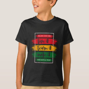 Camiseta História Negra Ao Vivo Aprenda-O A Fazer Design Bl