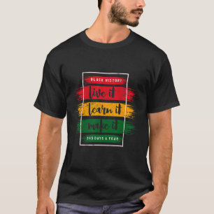 Camiseta História Negra Ao Vivo Aprenda-O A Fazer Design Bl