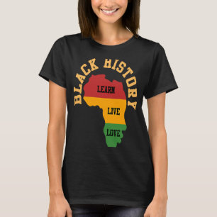 Camiseta História Negra Aprenda Orgulho Africano do Amor