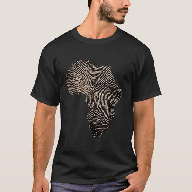 Camiseta História Negra Celebração do Mês Mapa Africano (Frente)