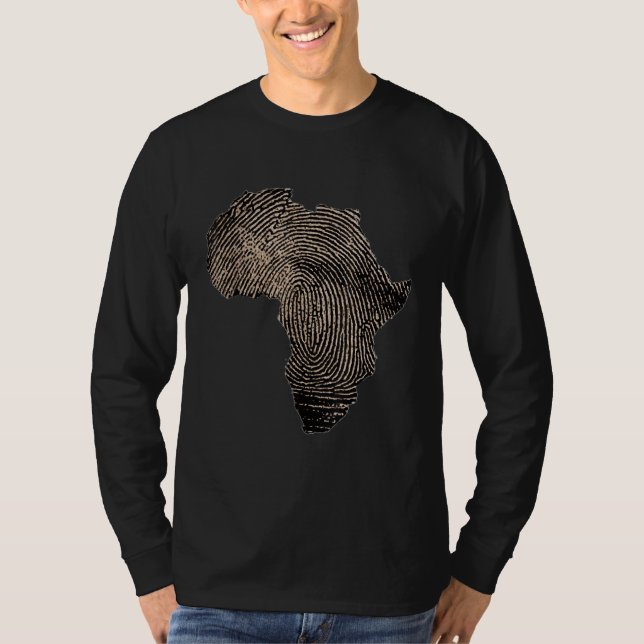 Camiseta História Negra Celebração do Mês Mapa Africano (Frente)