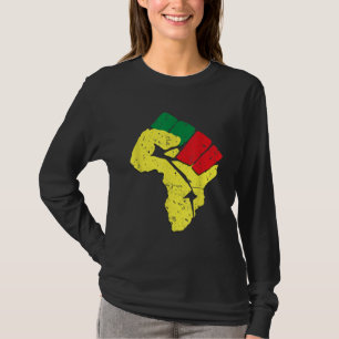 Camiseta História Negra Cores de Bandeiras Pan-Africanas Re