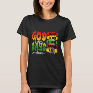 Camiseta História Negra Cristã Melanina Deus Diz Que Eu Sou