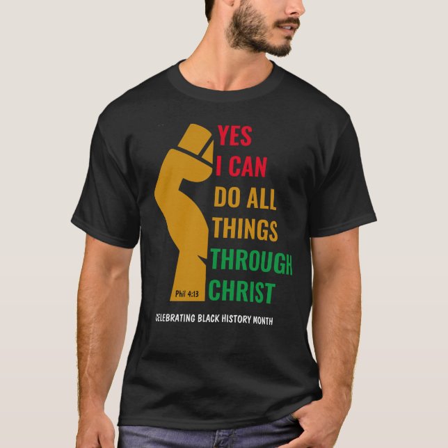 Camiseta HISTÓRIA NEGRA Cristã MÊS Sim Posso (Frente)