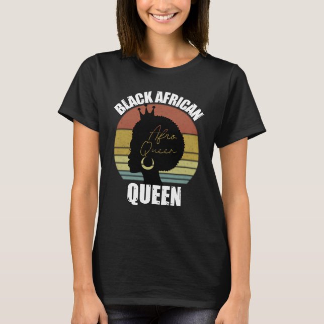 Camiseta História Negra da Rainha Negra-Africana BLM (Frente)