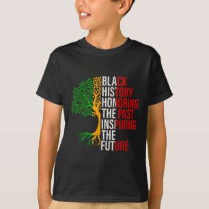 Camiseta História Negra de Árvore Negra É Histo Americano