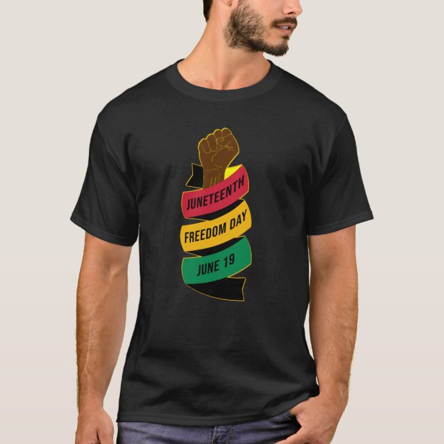 Camiseta História Negra do Dia da Liberdade (Frente)