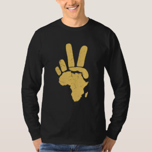 Camiseta História Negra do Orgulho Africano da Paz Continen
