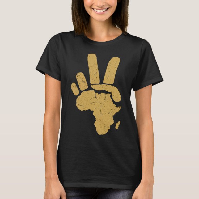 Camiseta História Negra do Orgulho Africano da Paz Continen (Frente)