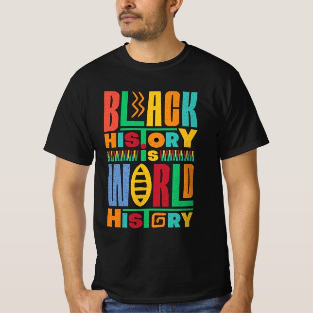 Camiseta História Negra é a ideia teimosa da História Mundi (Frente)