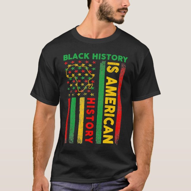 Camiseta História Negra É História Americana África Patriót (Frente)