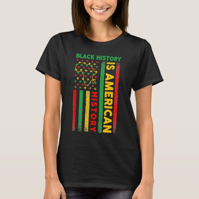 Camiseta História Negra É História Americana África Patriót (Frente)