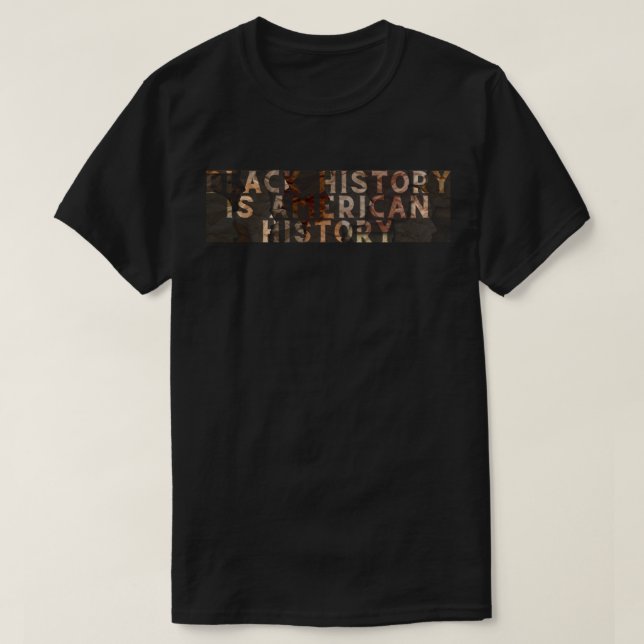 Camiseta História Negra É História Americana BHM (Frente do Design)