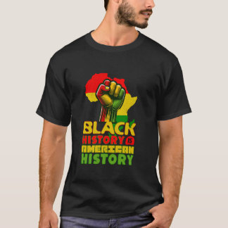Camiseta História Negra É História Americana Punho Fechado 