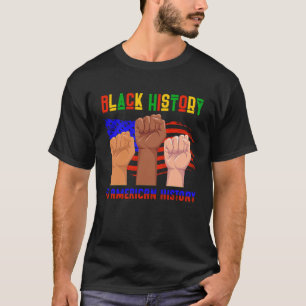Camiseta História Negra É História Americana Punhos E Bande