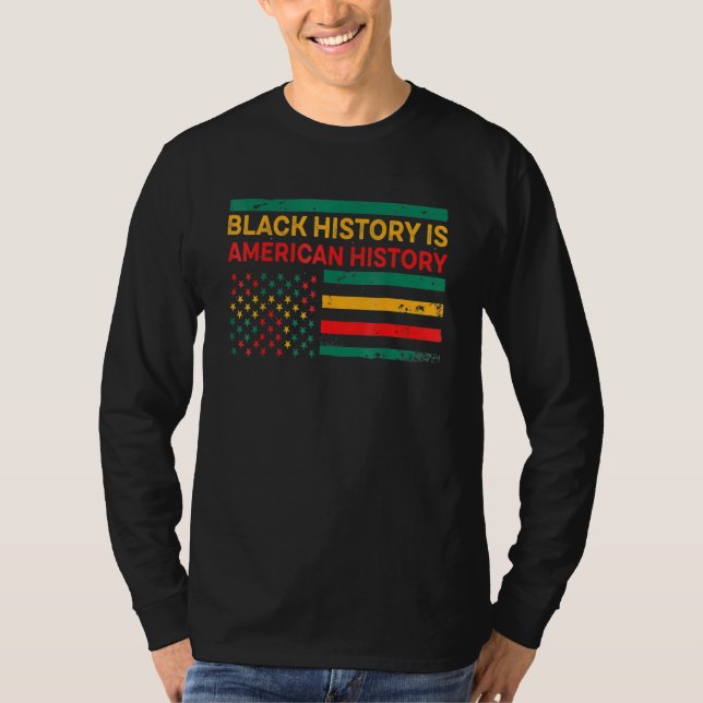 Camiseta História Negra É História Negra Americana (Frente)