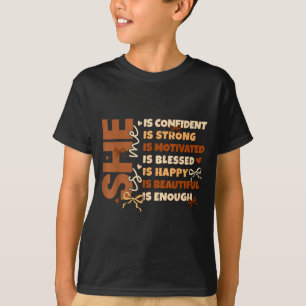 Camiseta História Negra Ela É Eu Forte Educada Abençoada Wo