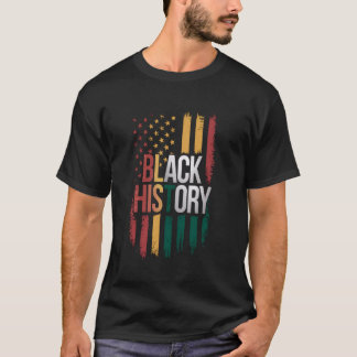 Camiseta História Negra Estados Unidos Bandeira Homens Patr