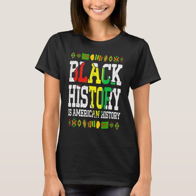 Camiseta História Negra História Americana África Roots Mel (Frente)