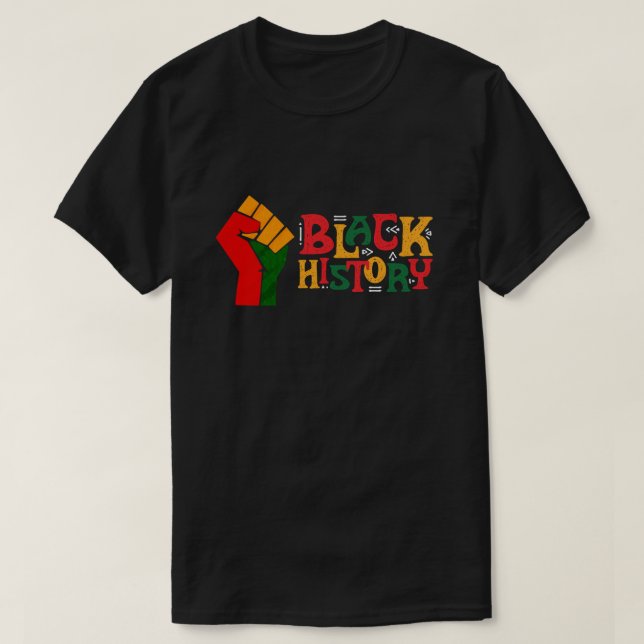 Camiseta História Negra Levantou Empoderamento de Homens em (Frente do Design)