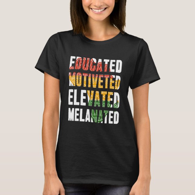 Camiseta História Negra Melanizada Elevada e Elevada (Frente)