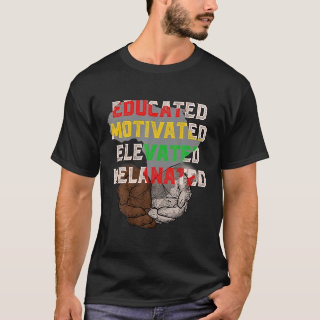 Camiseta História Negra Melanizada Elevada e Elevada (Frente)