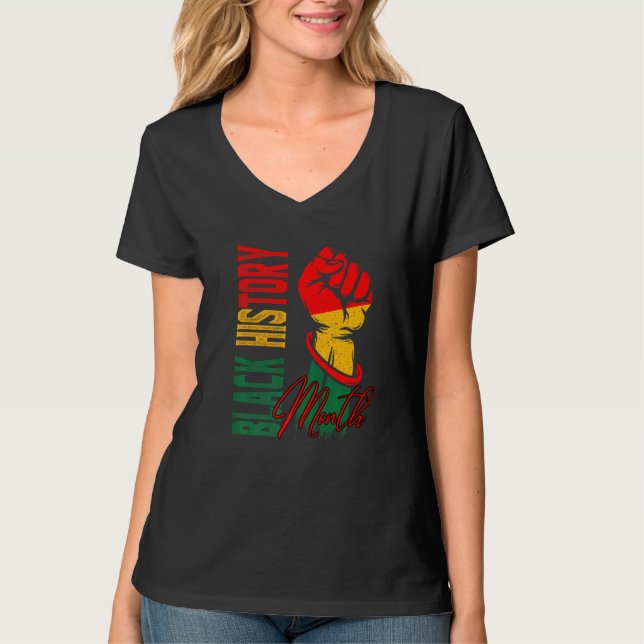 Camiseta História Negra Mês 2022 Bhm Melanin Afro Ameri (Frente)