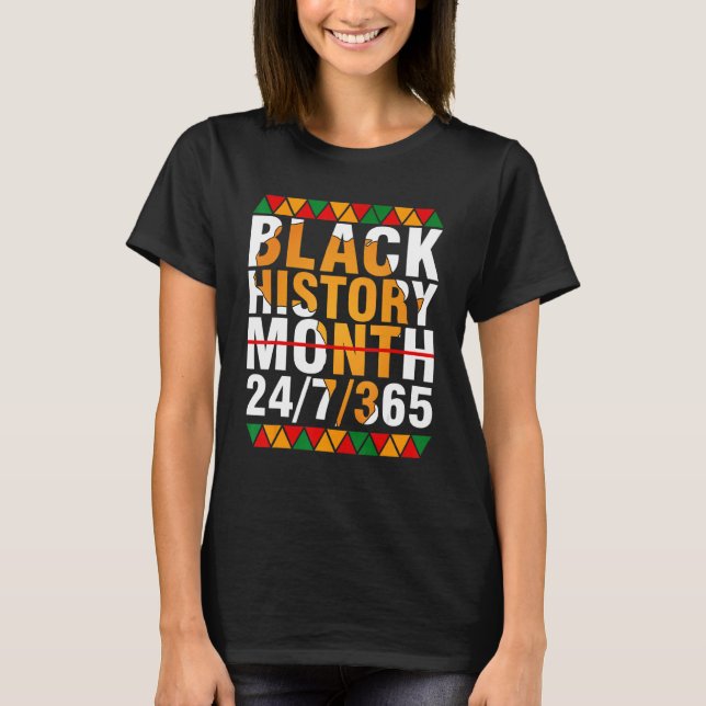 Camiseta História Negra Mês 247365 África Mapa Melanina 202 (Frente)