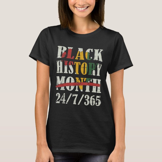 Camiseta História negra mês 247365 com bandeira do mapa afr (Frente)