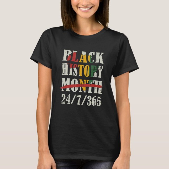 Camiseta História negra mês 247365 com bandeira do mapa afr (Frente)