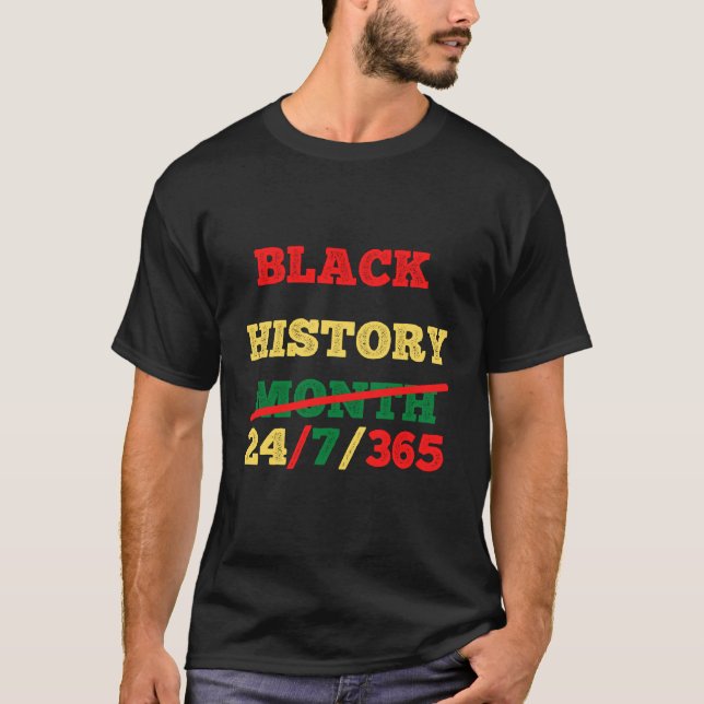 Camiseta História Negra Mês 24/7/365 (Frente)