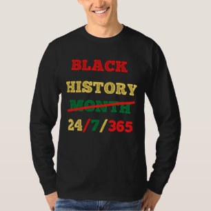 Camiseta História Negra Mês 24/7/365 - HISTÓRIA NEGRA