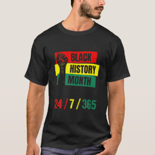 Camiseta História Negra Mês 24/7/365 História Negra Mês