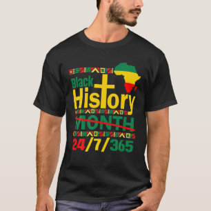 Camiseta História Negra Mês 24-7-365 História Negra Mês