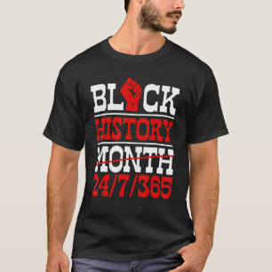 Camiseta História Negra Mês 24 7 365 Orgulho Africano Melan