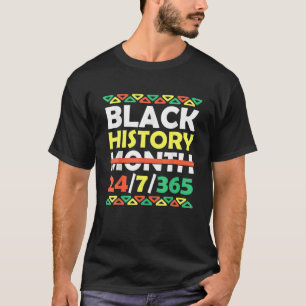 Camiseta História Negra Mês 24 7 365 Orgulho Negro Africa