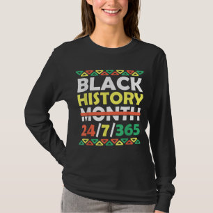 Camiseta História Negra Mês 24 7 365 Orgulho Negro Africano