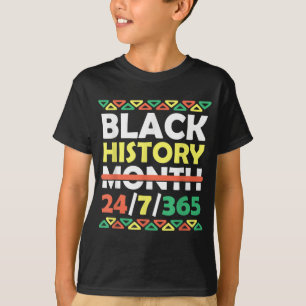 Camiseta História Negra Mês 24 7 365 Orgulho Negro Africano