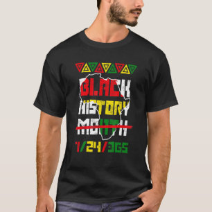 Camiseta História Negra Mês 24 7 BHM Homens do Orgulho Afri