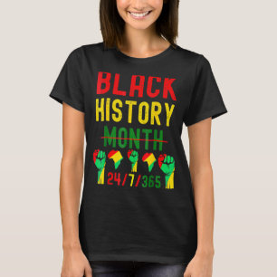 Camiseta História Negra Mês 24 7 BHM Homens do Orgulho Afri
