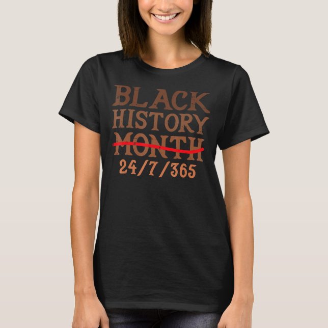 Camiseta História Negra Mês 24 7 BHM Homens do Orgulho Afri (Frente)