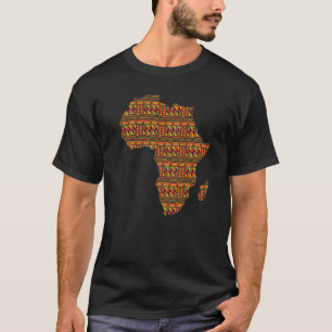 Camiseta História Negra Mês África Mapa De Roupa Kente Para