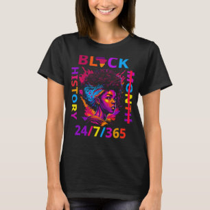 Camiseta História Negra Mês Africanos Americanos O Ano Todo